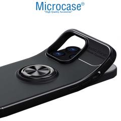 Microcase iPhone 13 Pro Max Focus Serisi Yüzüklü Silikon Kılıf - Siyah