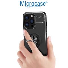 Microcase iPhone 13 Pro Max Focus Serisi Yüzüklü Silikon Kılıf - Siyah