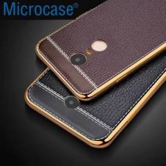 Redmi Note 4 Leather TPU Serisi Deri Kaplama Silikon Kılıf + Cam