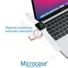 Microcase Apple Watch Series 8 41mm - 45mm 2in1 Type-C&USB Manyetik Şarj Aygıtı AL2730 Beyaz
