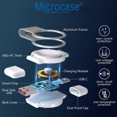 Microcase Apple Watch Series 8 41mm - 45mm 2in1 Type-C&USB Manyetik Şarj Aygıtı AL2730 Beyaz