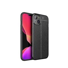 Microcase iPhone 13 Leather Serisi Silikon Kılıf - Siyah