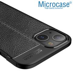 Microcase iPhone 13 Leather Serisi Silikon Kılıf - Siyah