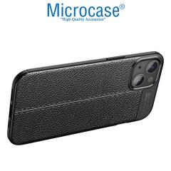 Microcase iPhone 13 Leather Serisi Silikon Kılıf - Siyah