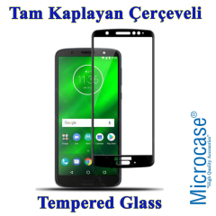 Motorola Moto G6 Tam Kaplayan Çerçeveli Tempered Ekran Koruma-SİY