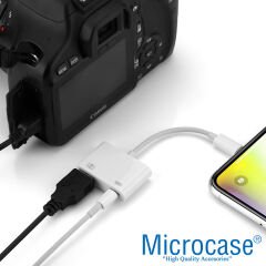 Microcase USB 3.0 iPhone iPad Lightning Şarj ve Kamera Adaptörü PD30 - AL4115