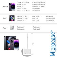 Microcase USB 3.0 iPhone iPad Lightning Şarj ve Kamera Adaptörü PD30 - AL4115