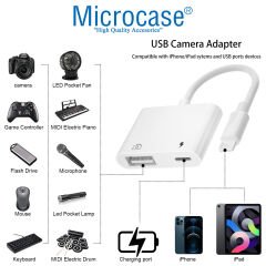 Microcase USB 3.0 iPhone iPad Lightning Şarj ve Kamera Adaptörü PD30 - AL4115