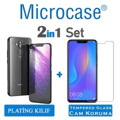 Microcase Huawei Mate 20 Lite Plating Silikon Kılıf + Cam Koruma