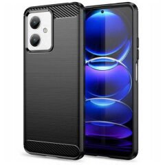 Microcase Xiaomi Redmi Note 12R Pro 6.67 inch Brushed Carbon Fiber Silikon Kılıf - Siyah AL3332