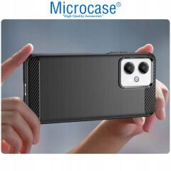 Microcase Xiaomi Redmi Note 12R Pro 6.67 inch Brushed Carbon Fiber Silikon Kılıf - Siyah AL3332