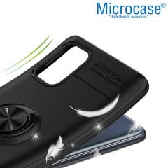 Microcase Xiaomi Redmi 9T Focus Serisi Yüzük Standlı Silikon Kılıf - Siyah