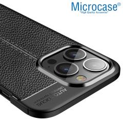 Microcase iPhone 13 Pro Leather Serisi Silikon Kılıf - Siyah