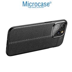 Microcase iPhone 13 Pro Leather Serisi Silikon Kılıf - Siyah