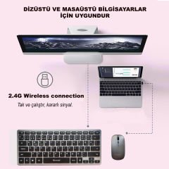 Microcase 2in1 Kablosuz ve Bluetooth Türkçe  Klavye Mouse Set Şarjlı - AL4285