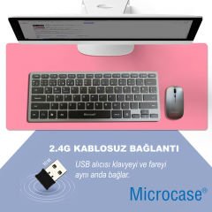Microcase 2in1 Kablosuz ve Bluetooth Türkçe  Klavye Mouse Set Şarjlı - AL4285