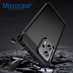 Microcase Xiaomi Redmi Note 12T Pro / Note 11T Pro Brushed Carbon Fiber Silikon Kılıf - Siyah AL3332