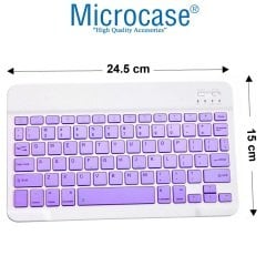 Microcase Tablet ve Telefonlar için Şarjlı Bluetooth Klavye + TR Klavye Sticker - AL2671 Siyah