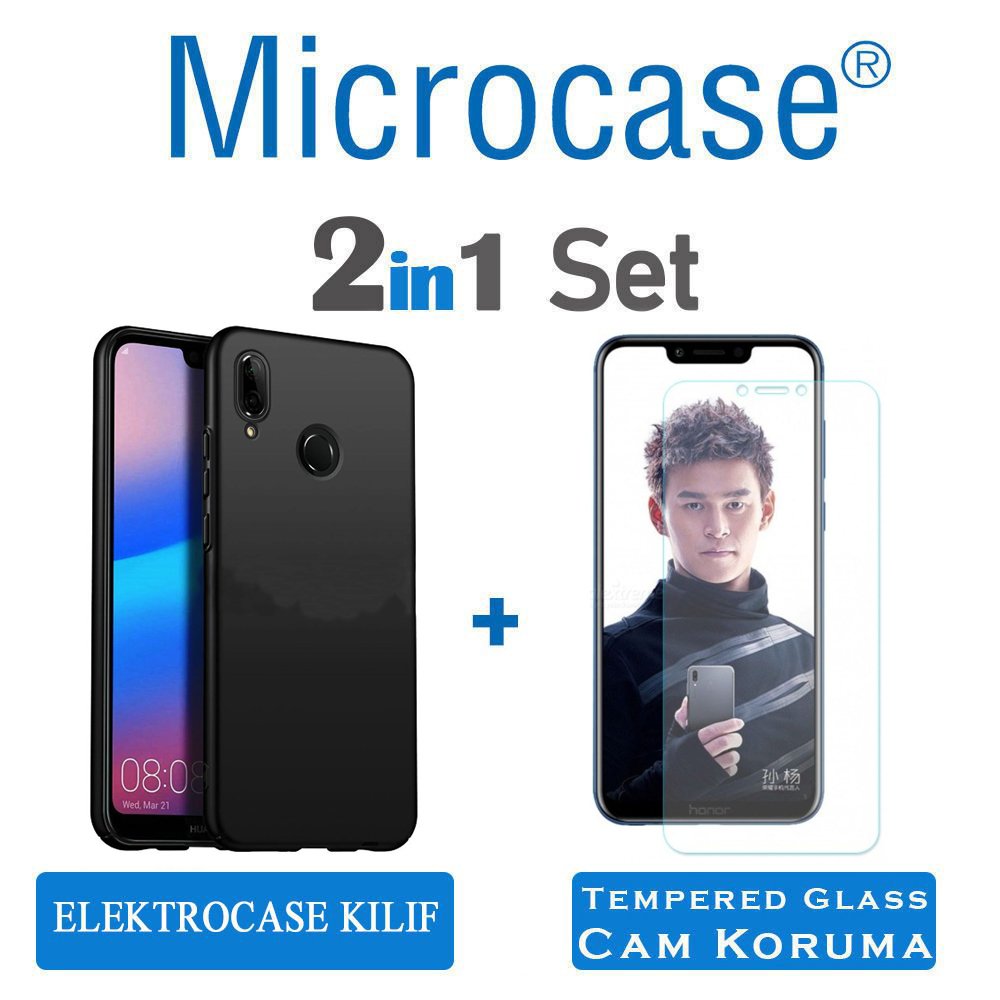 Microcase Huawei Honor Play Elektrocase Silikon Kılıf + Cam Korum