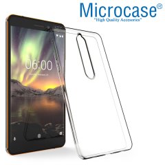 Microcase Nokia 6 2018 İnce 0.2 mm Silikon Kılıf + Ekran Koruma