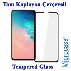 Microcase Samsung Galaxy S10e Tam Kaplayan Çerçeveli Tempered Ekran Koruyucu - SİYAH