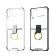 Microcase Samsung Galaxy Z Flip4 Parmak Tutuculu Askılı Köşe Korumalı Kılıf - AL3160