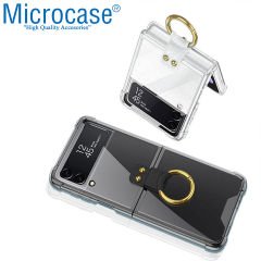 Microcase Samsung Galaxy Z Flip4 Parmak Tutuculu Askılı Köşe Korumalı Kılıf - AL3160