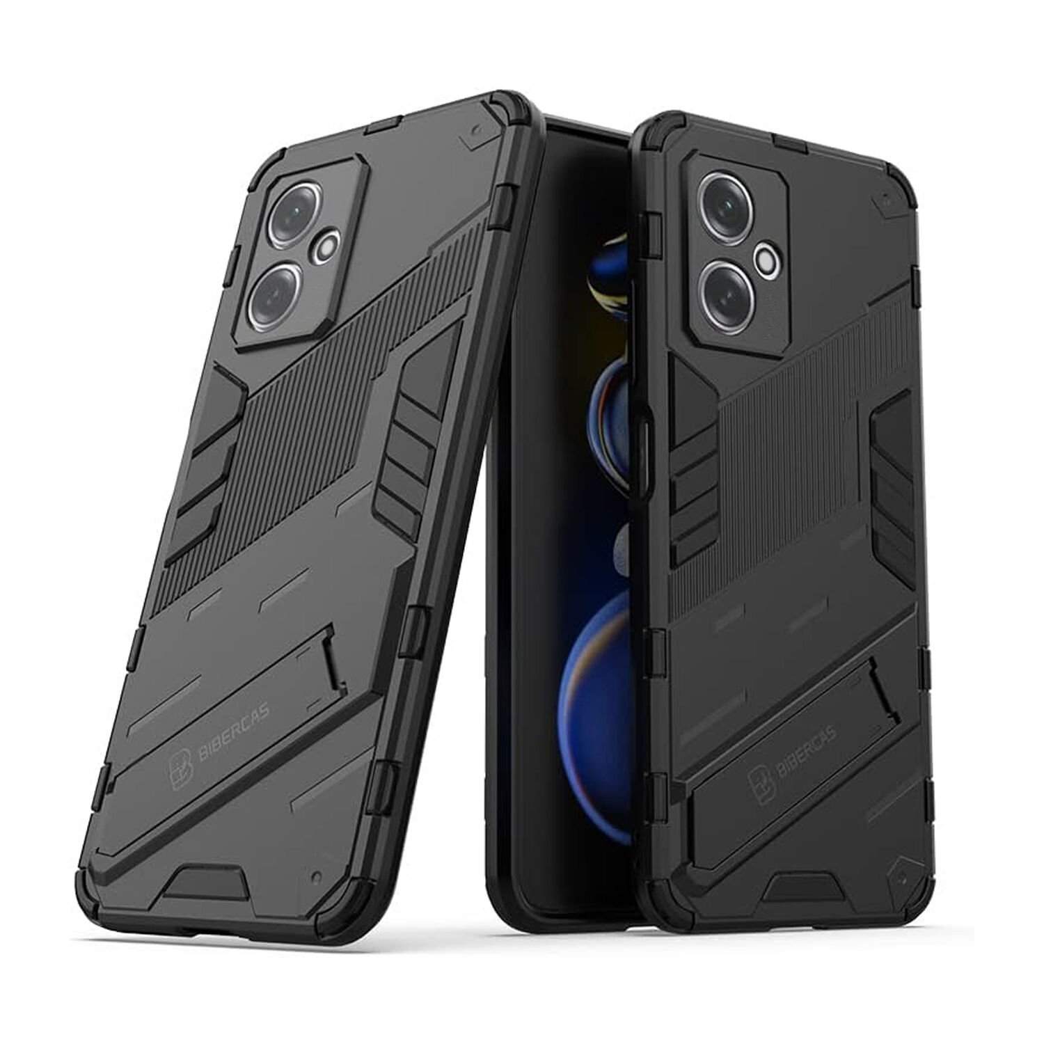 Microcase Xiaomi Redmi Note 12R 6.79 inch Matrix Serisi Armor Standlı Perfect Koruma Kılıf - Siyah AL3416