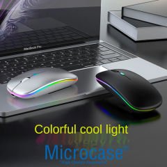 Microcase 1600 DPI Şarj Edilebilir 2.4 GHz RGB Işık Çift Modlu Bluetooth Mouse - AL2767 Beyaz