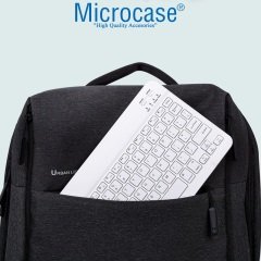 Microcase Tablet ve Telefonlar için Şarjlı Bluetooth Klavye + TR Klavye Sticker - AL2671 Pembe
