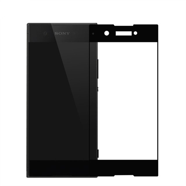 Xperia Xa1 Siyah Çerçeveli Tempered Glass Ekran Koruma