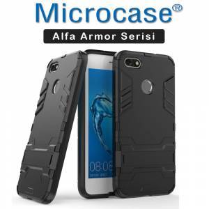 Huawei P9 Lite Mini Alfa Serisi Armor Standlı Kılıf+Cam Koruma