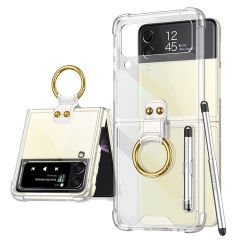 Microcase Samsung Galaxy Z Flip 3 Parmak Tutuculu Kalemli Köşe Korumalı Kılıf - AL3161