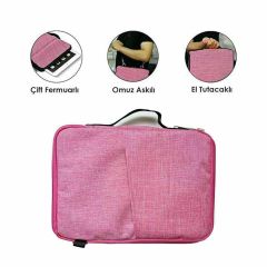 Microcase  Lenovo Tab Plus TB351FU Tablet Uyumlu Tablet Çanta+Türkçe Bluetooth Klavye +Mouse+ Standı - Pembe AL8127