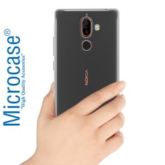 Microcase Nokia 7 Plus İnce 0.2 mm Silikon Kılıf + Ekran Koruma