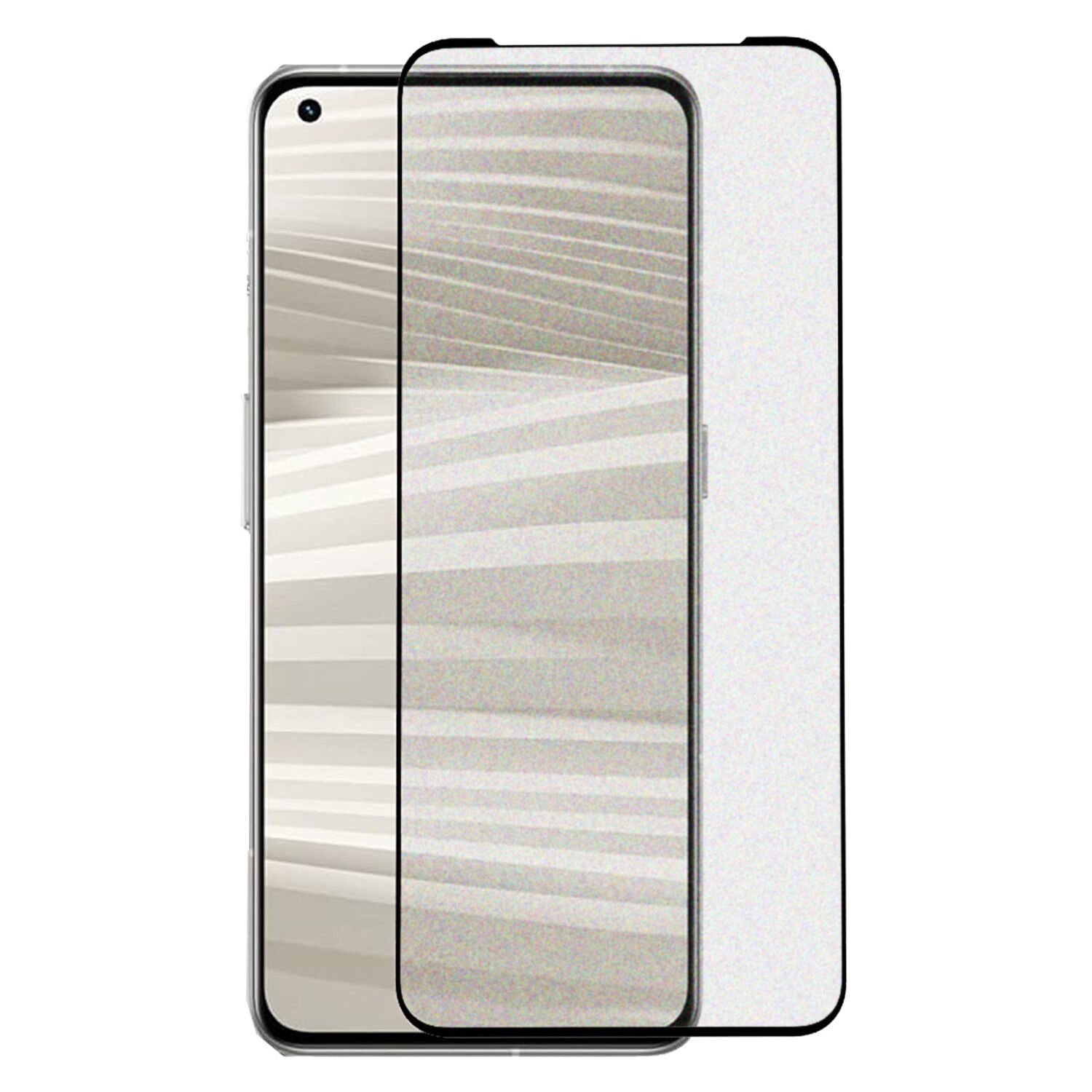 Microcase Realme GT2 Pro için Tam Kaplayan Çerçeveli Mat Cam Koruma - AL3124