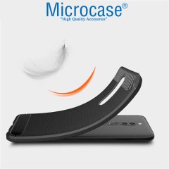 Microcase Xiaomi Redmi 8 Brushed Carbon Fiber Silikon Kılıf - Siyah