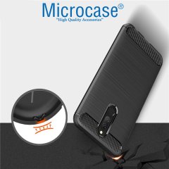 Microcase Xiaomi Redmi 8 Brushed Carbon Fiber Silikon Kılıf - Siyah