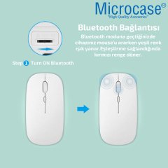 Microcase 1600 DPI Şarj Edilebilir 2.4 GHz Çift Modlu Bluetooth Kablosuz Mouse - Model AL2675 Siyah