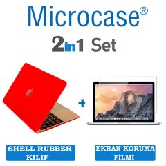 Macbook Pro 13 A1989 Touch Bar 2018 Shell Rubber Kılıf + Ekran Koruyucu
