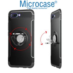Microcase Huawei Honor 10 Yüzük Standlı Armor Silikon Kılıf + CAM