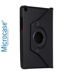 Microcase Samsung Galaxy Tab A 8.0 2019 T290 T295 T297 360 Derece Döner Standlı Deri Kılıf - Siyah