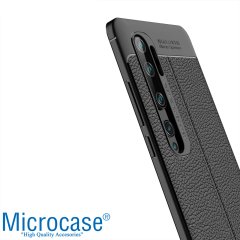 Microcase Xiaomi Mi Note 10 - Mi Note 10 Pro Leather Tpu Silikon Kılıf - Siyah