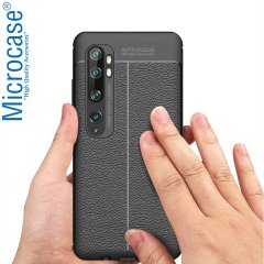 Microcase Xiaomi Mi Note 10 - Mi Note 10 Pro Leather Tpu Silikon Kılıf - Siyah