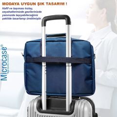 Microcase Lenovo IdeaPad Pro (2025) TB375FC 12.7 inch için Tablet Çantası 2 Bölmeli AL4228 Lacivert Gri Krem