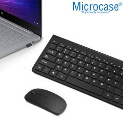 Microcase 2.4 GHz Wireless Kablosuz Slim Klavye ve Mouse Seti + Türkçe Klavye Etiketi - AL2770 Gümüş