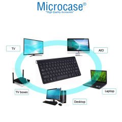 Microcase 2.4 GHz Wireless Kablosuz Slim Klavye ve Mouse Seti + Türkçe Klavye Etiketi - AL2770 Gümüş