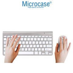 Microcase 2.4 GHz Wireless Kablosuz Slim Klavye ve Mouse Seti + Türkçe Klavye Etiketi - AL2770 Gümüş