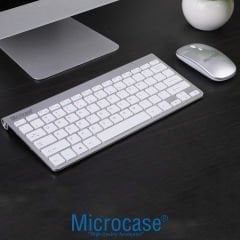 Microcase 2.4 GHz Wireless Kablosuz Slim Klavye ve Mouse Seti + Türkçe Klavye Etiketi - AL2770 Gümüş