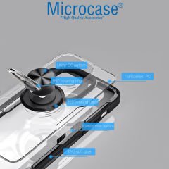 Microcase Samsung Galaxy Z Flip4 Yüzük Standlı Plastik Kılıf - Siyah AL3166